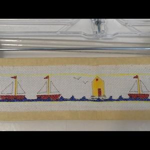Needlepoint Sailboat Belt